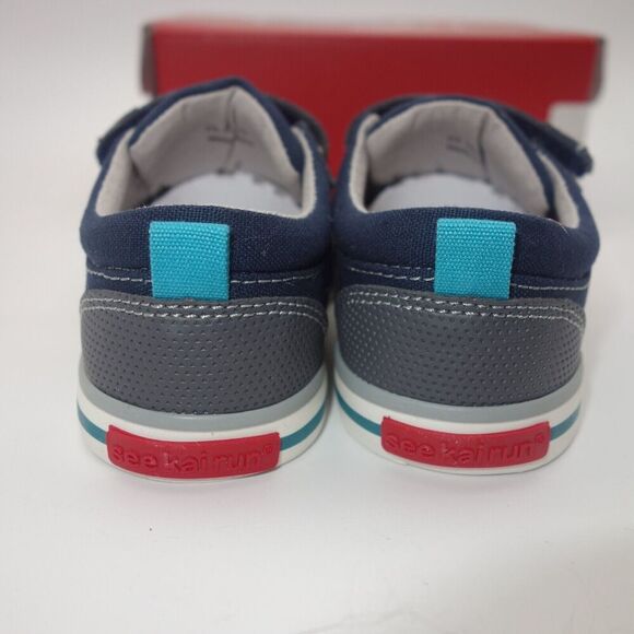 NEW See Kai Run Russell Shoes Navy Blue Teal Baby Toddler Children's 4 - Picture 5 of 8